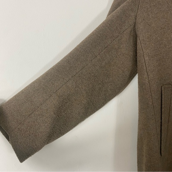 H&M Oversized Single Breasted Coat Wool Blend in Dark Beige Melange - S - Picture 15 of 16